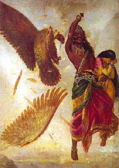 Raja Ravi Varma Jatayu Vadham Spain oil painting art